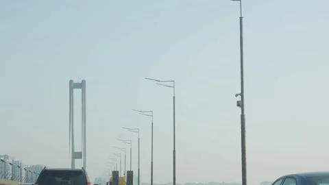 Lighting Poles On The Bridge Stock Footage 149784946