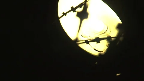 Lighting in the prison through barbed wire Stock-Footage 75454720