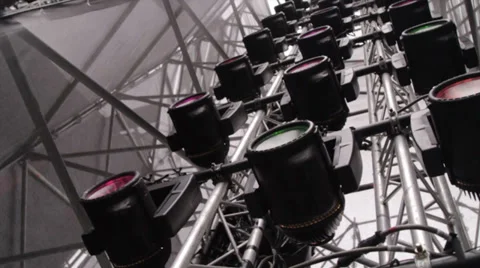 Lighting Rig at the side of a stage Stock Footage 34136542