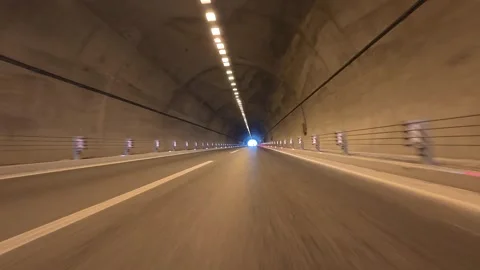 Lighting of road tunnels Stock Footage 309492529