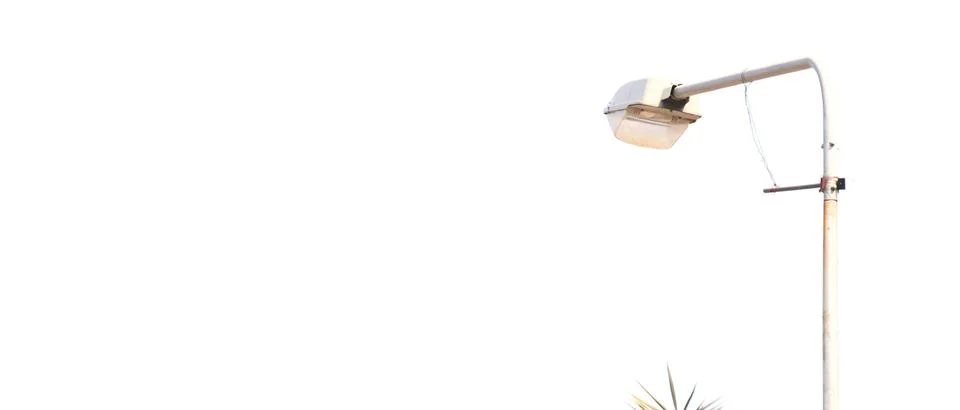 Lighting on the road on white background Stock Photos