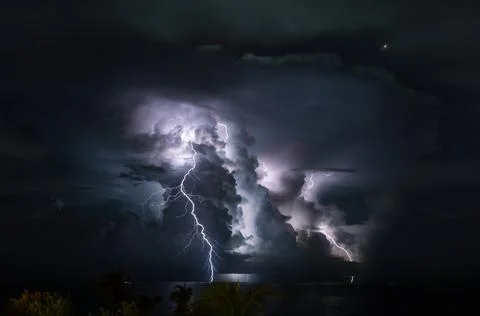Lighting at sea  Stock Photos
