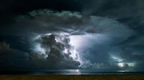 Lighting at sea Stock Photos