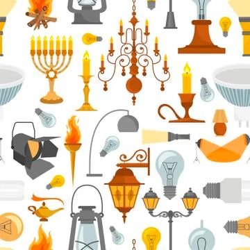 Lighting seamless pattern Illustrazione stock