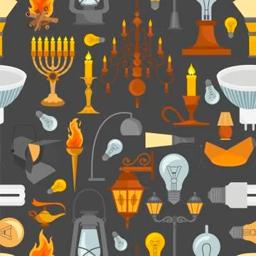 Lighting seamless pattern イラスト素材