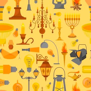 Lighting seamless pattern Illustrazione stock