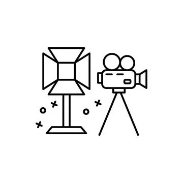 Lighting set, camera, cinema icon. Element of film Industry icon Stock Illustration