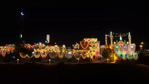 Lighting show at the event of eid milad-dn-nabbi in Pakistan (8) Stock Footage 199272925