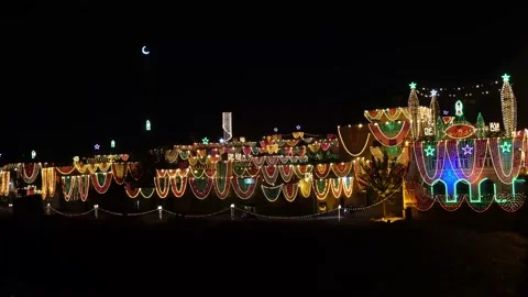 Lighting show at the event of eid milad-dn-nabbi in Pakistan Stock Footage 199273082
