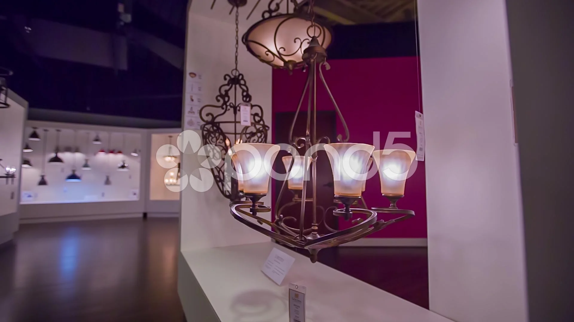 Lighting Showroom With Classic Style Light Fixtures Footage 51652388