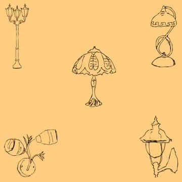 Lighting. Sketch by hand. Pencil drawing by hand. Vector image. The image is Stock Illustration