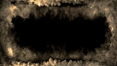 Lighting smoke square content frame, isolated - object 3D rendering Stock Illustration