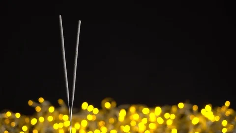 Lighting Sparkler on black background Stock Footage 123521058