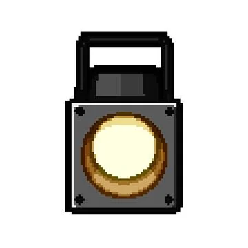 Lighting spotlight stage pixel art vector illustration Stock Illustration