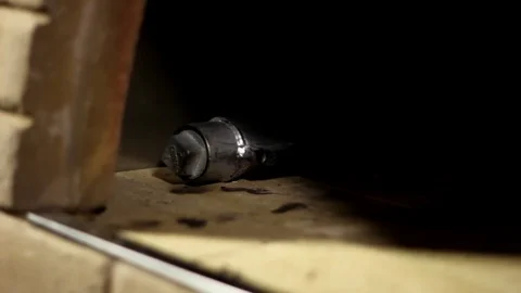 Lighting a stone oven Stock Footage 83550941