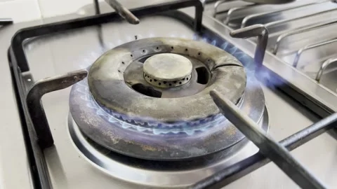 Lighting up a stove with fire Stock Footage 165139828