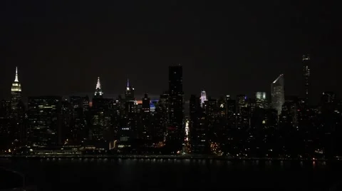Lighting Striking a Building in Midtown Manhattan, New York City Stock Footage