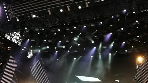 Lighting system on stage Stock Footage 11063581