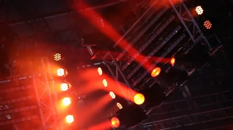 Lighting system on stage Stock Footage 11064531