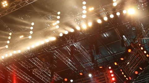 Lighting system on stage Stock Footage 11067520