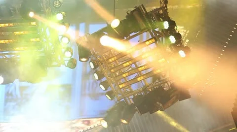 Lighting system on stage Stock Footage 11067674