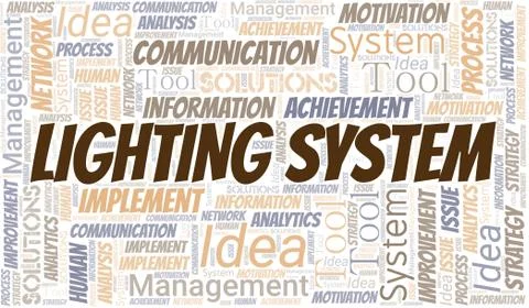 Lighting System typography vector word cloud. Stock Illustration