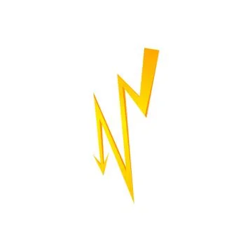 Lighting thunder bolt flash yellow icon set in flat style isolated on white Stock Illustration