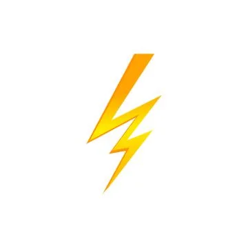 Lighting thunder bolt flash yellow icon set in flat style isolated on white Stock Illustration