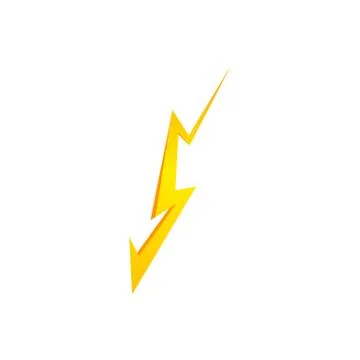 Lighting thunder bolt flash yellow icon set in flat style isolated on white Stock-Illustration