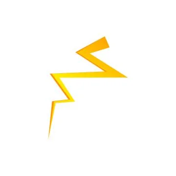Lighting thunder bolt flash yellow icon set in flat style isolated on white Stock Illustration