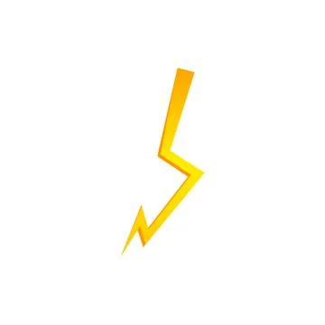 Lighting thunder bolt flash yellow icon set in flat style isolated on white Stock Illustration