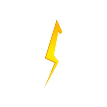Lighting thunder bolt flash yellow icon set in flat style isolated on white Illustrazione stock