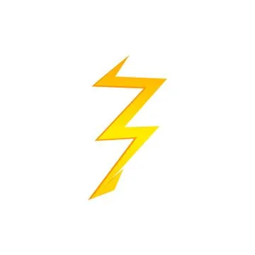 Lighting thunder bolt flash yellow icon set in flat style isolated on white Stock-Illustration