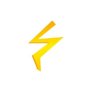 Lighting thunder bolt flash yellow icon set in flat style isolated on white b Illustrazione stock