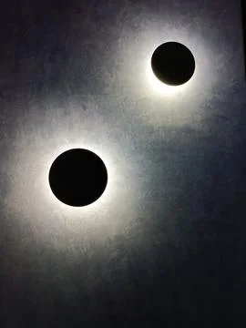 Lighting on the wall in the shape of two circles Stock Photos