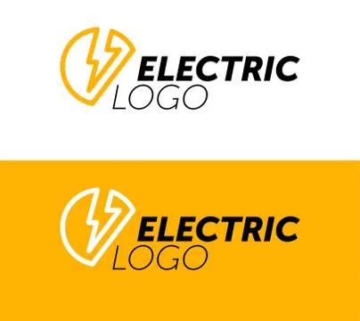 Lighting yellow bolt Flash Logo design vector element. Fast Quick Power Rapid Stock Illustration