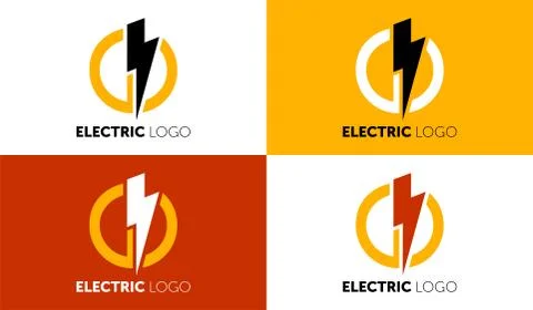 Lighting yellow bolt Flash Logo design vector element. Fast Quick Power Rapid Stock Illustration