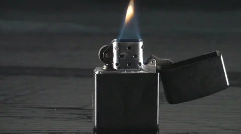 Lighting Up A Zippo Lighter Medium Shot Stock Footage 34470084