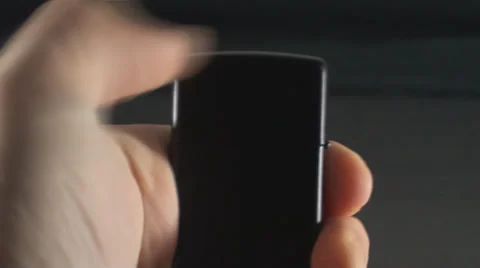 Lighting Up A Zippo Lighter Point Of View Vídeo Stock 34470106