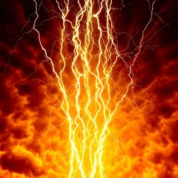 Lightings in sky イラスト素材