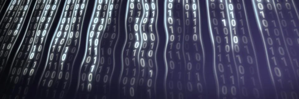 Lightly binary code on black background 스톡 일러스트