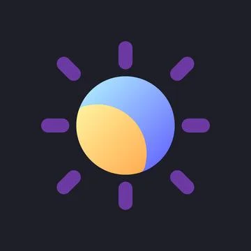 Lightness level flat gradient fill ui icon for dark theme Illustrazione stock