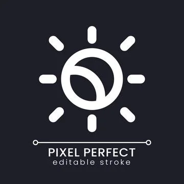 Lightness level pixel perfect white linear ui icon for dark theme Stock Illustration