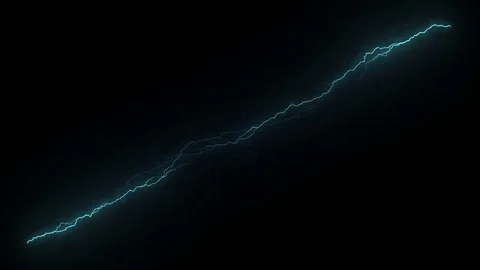 Lightning 2 Way Low Forking Blue Stock Footage 76666650