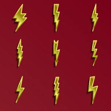 Lightning 3d icons set Stock-Illustration