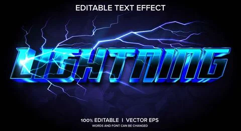 Lightning 3d vector text effect with modern style design Stock Illustration