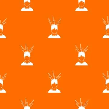 Lightning above the head of man pattern seamless Stock Illustration