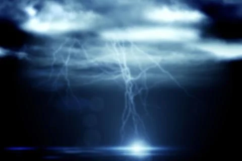 Lightning against cloudy sky Stock Illustration