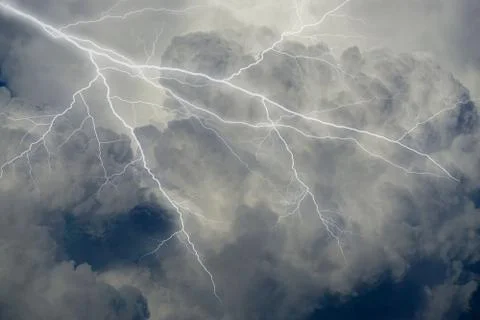 Lightning among the clouds texture background Illustration