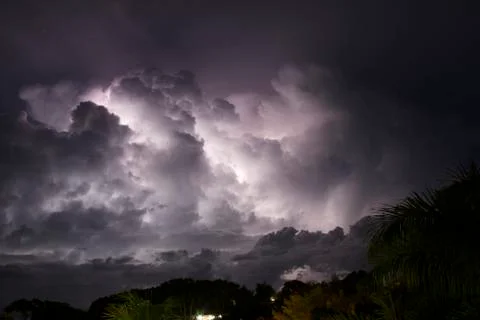 Lightning and clouds caribe Stock Photos